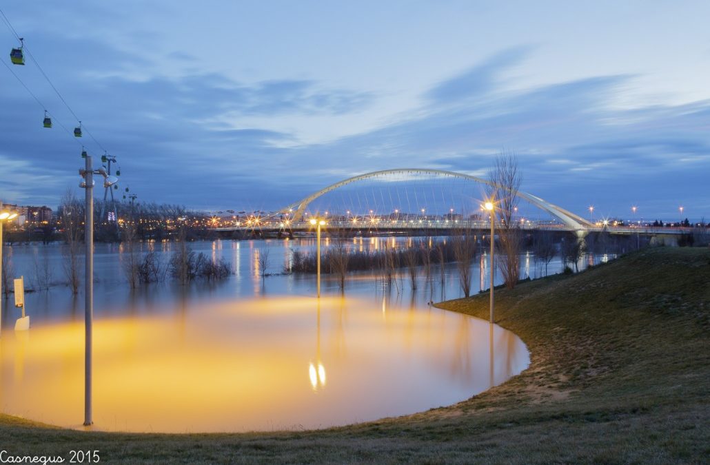 Crecida del Ebro y paisaje